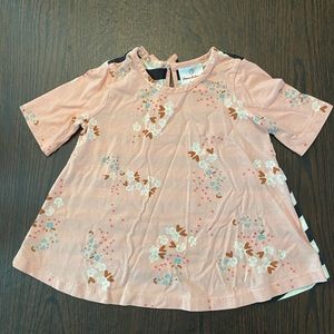 Pink floral/stripe shirt